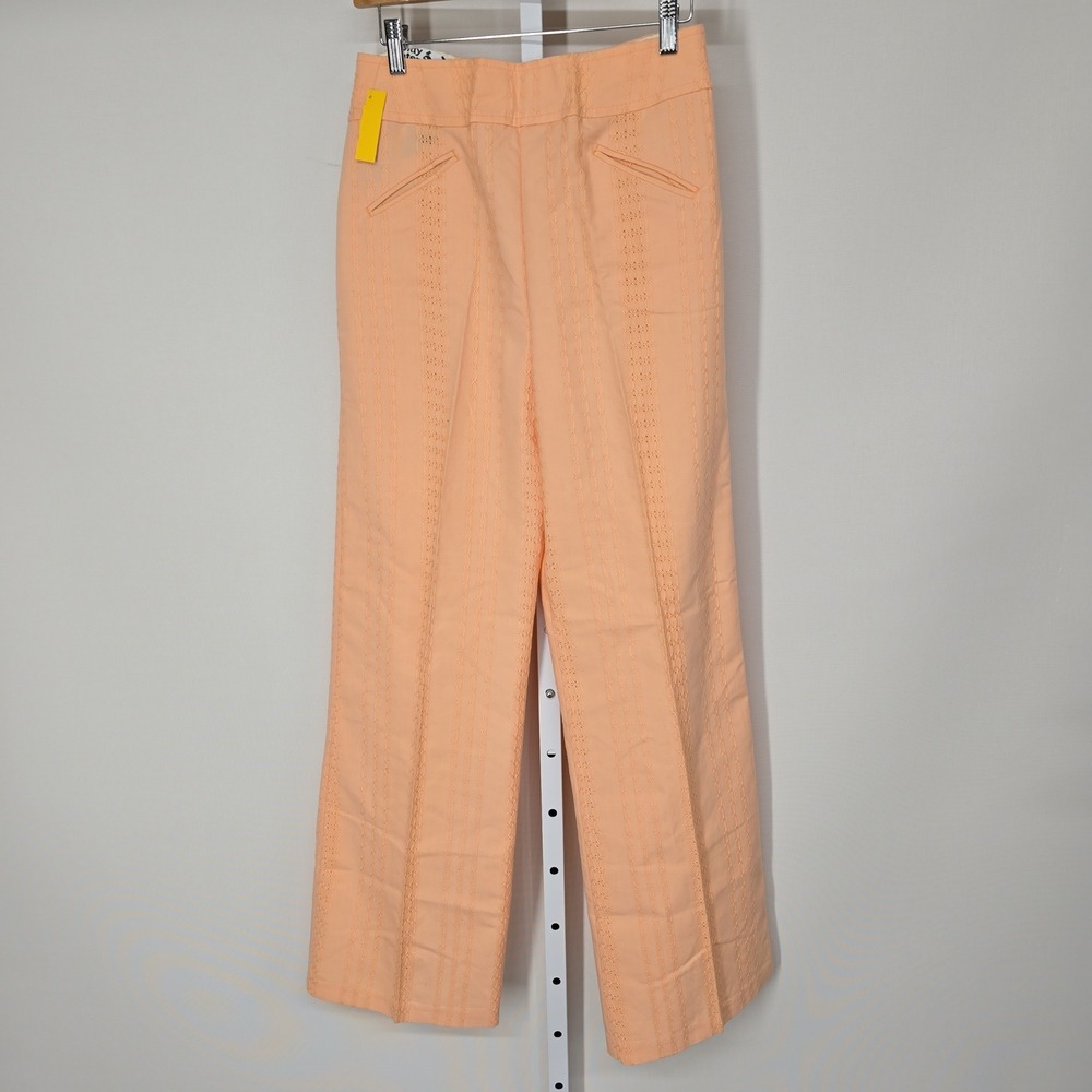 Vintage Wendy Winter Apricot Coral Textured High Waist Wide Leg Pants Size 12‎